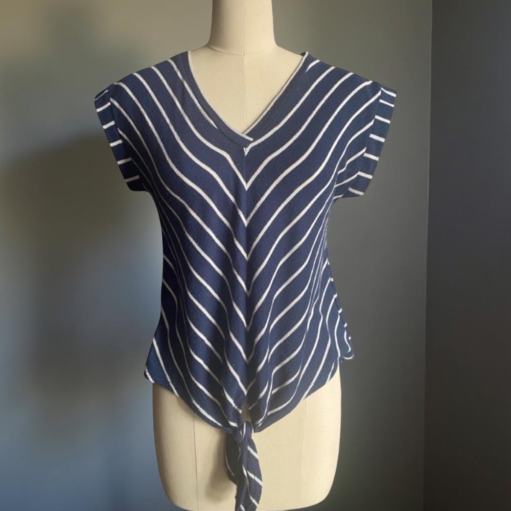 Monteau Striped Navy and White Top